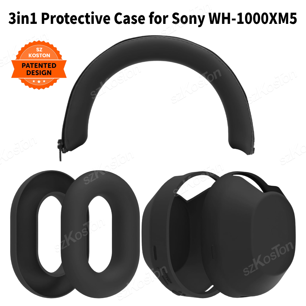 Sony Headphone Wh-1000Xm5 - 3-in-1 Siliconen Beschermhoes voor Sony WH-1000XM5
