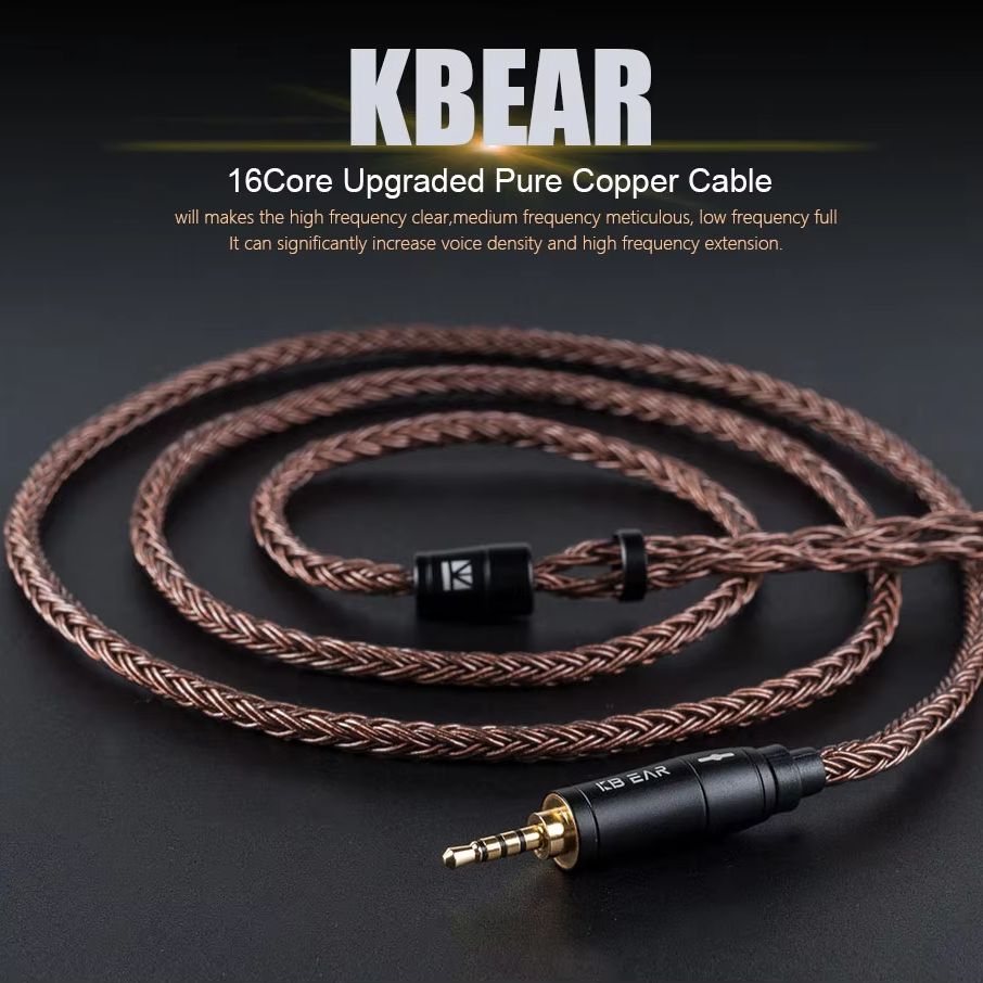 In Ear Monitor Iem - KBEAR 16-aderige 2-pins IEM-hoofdtelefoonkabel, verbeterde HiFi