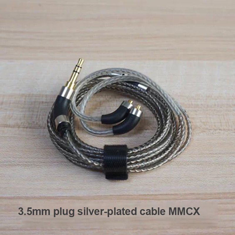 Audiophile Headphone Wired - MMCX verzilverde hoofdtelefoon-upgradekabel, HiFi audiofiele draad