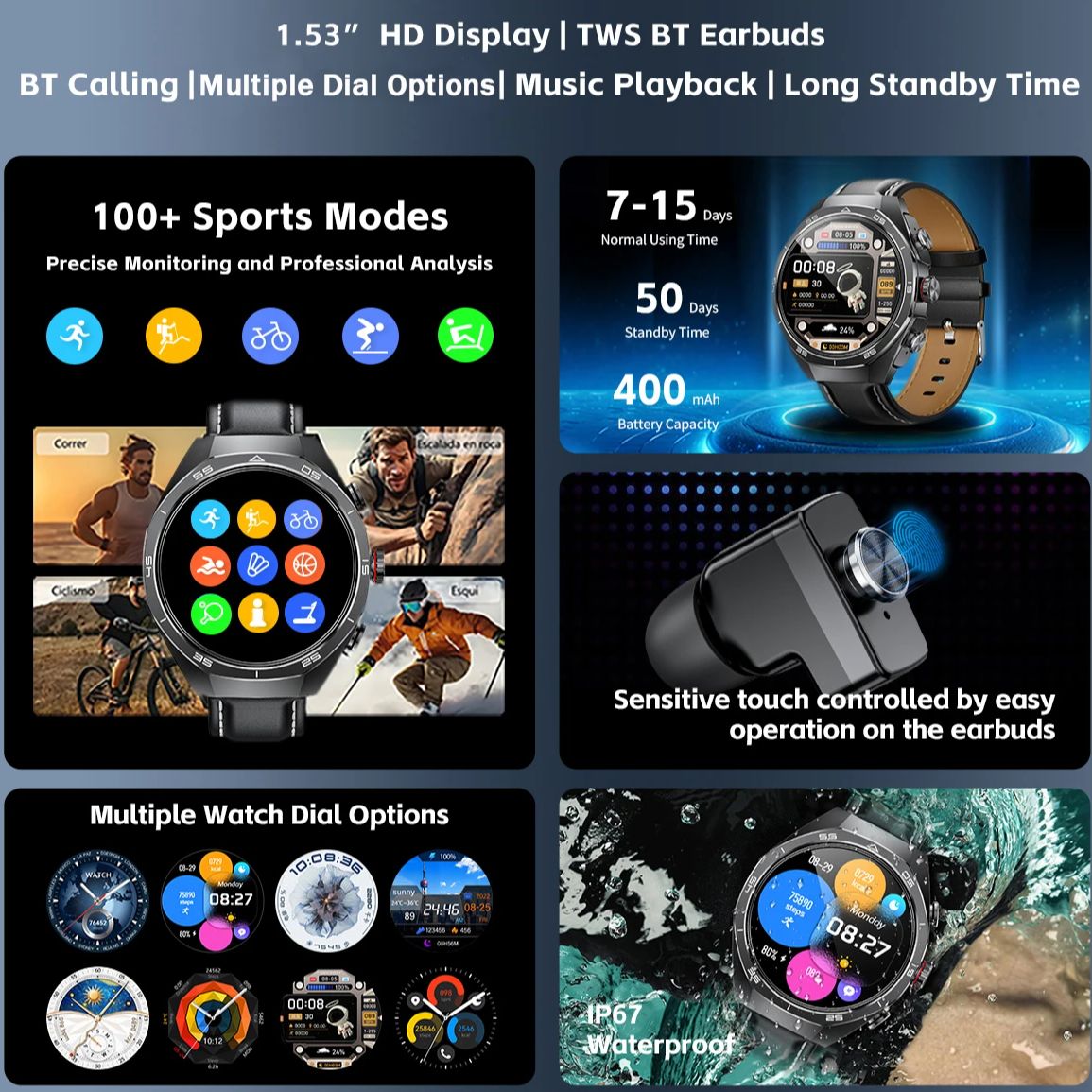 NFC-headset Smart Watch 2-in-1 - Sports Earphone Hook recensie en prijs