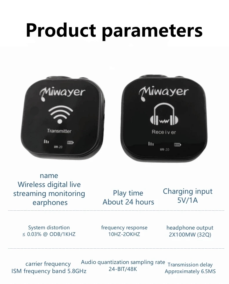 Miwayer WM-20 5.8G Draadloos I - In Ear Monitor Iem recensie en prijs